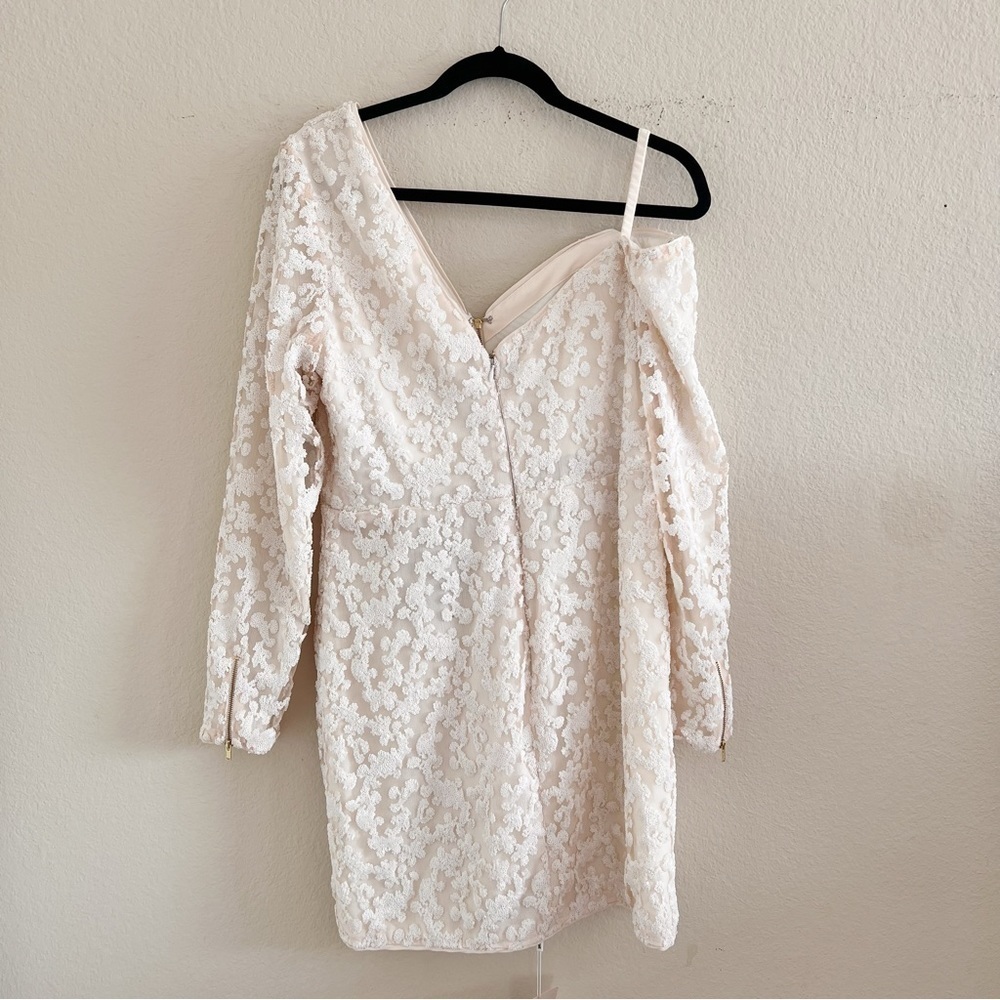 Self-Portrait Textured Cream Off-Shoulder Mini Dress - Picture 5 of 15